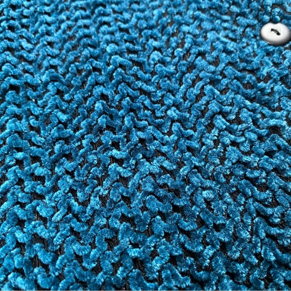 Vintage 80s You Babes Textured Prussian Blue Vest - Picture 4 of 9